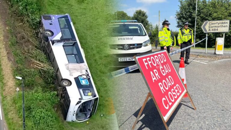 BREAKING: Bus Overturns in Carmarthenshire, South-West Wales; Emergency Services Respond