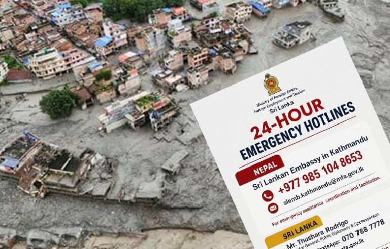 Sri Lanka Activates Emergency Support for Nationals Caught in Nepal Floods