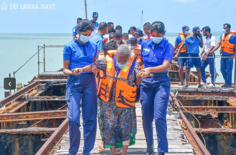 Navy Rescues Eight Stranded on Sandbank off Thalaimannar