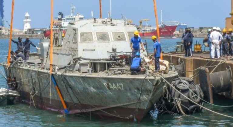 Sri Lanka Navy Raises Sunken Fast Attack Craft After Weeks-Long Operation